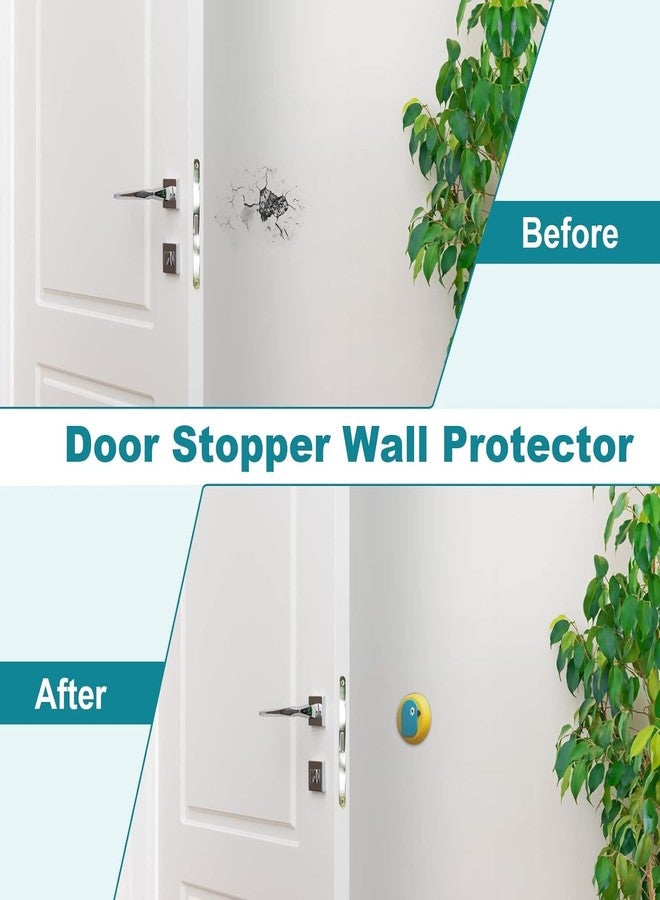 Potency واقي جداري قوي لمنع مقابض الأبواب - واقي جداري متين ذاتي اللصق، ناعم، قابل للغسل للمنزل والمكتب (عشوائي، عبوة من 3 قطع) - Image 3